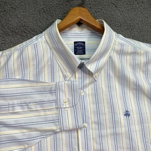 Brooks Brothers Mens 2XL Long Sleeve Button Down Shirt Pastel Vertical Stripe - Picture 1 of 20