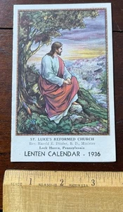 Calendario de Cuaresma 1936 Iglesia Reformada de Santa Luza Lock Haven Penn - Imagen 1 de 3