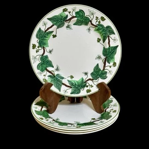 Set of 4 Wedgwood, Etruria & Barlaston Napoleon Ivy 8 3/8" Salad Plates 1.5" Rim - Picture 1 of 9