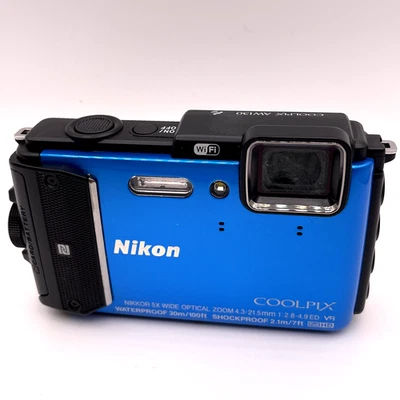 Nikon COOLPIX AW130 16.0MP Waterproof Digital Camera – Blue – Does Not Turn On - Image 1 of 4