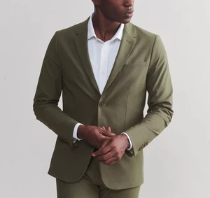 Rhone Commuter Blazer Slim Fit Men's Medium Lichen Green Two Button Jacket NWT - Picture 1 of 10