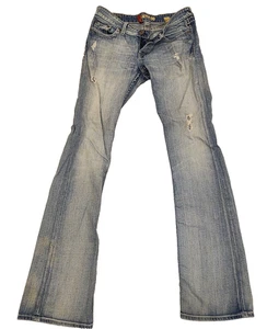 Stivali svasati BKE Madison Jeans donna 30x37 blu sfumato effetto invecchiato vita bassa elasticizzati - Foto 1 di 20
