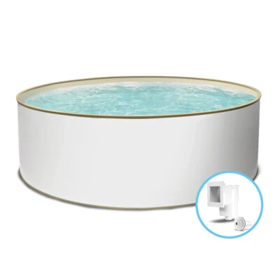 Stahlwandpool Toni Pool rund 300x120cm Folie sand Skimmer Handlauf Einzelbecken - Bild 1 von 4