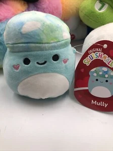 Squishmallows Mully Blue Mushroom Hearts 4” Plush NEW Mini NWT - Picture 1 of 4