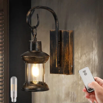 Aplique de Pared Vintage Bronce Lámpara de Pared LED Exterior Porche Lámpara Impermeable Foto 1 de 4