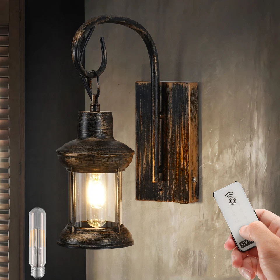 Vintage Wall Sconce Bronze Wall Light Fixture LED Exterior Porch Lamp Waterproof - Image 1 of 4