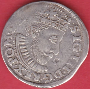 R* POLAND LITHUANIA 3 GROSCHEN 1589 ID POZNAN SIGISMUND III VF DETAILS #4250 - Picture 1 of 2