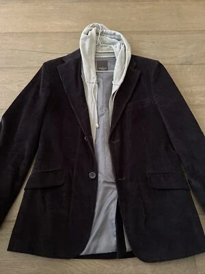 Chaqueta negra con capucha Urban Behavior Curdoroy para hombre talla M Foto 1 de 3