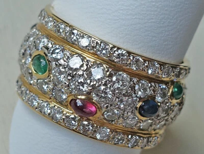 Diamant Ring 18Kt 750 Gold Ring Brillant Saphir Rubin Smaragd Brillanten MAN1610 - Bild 1 von 4