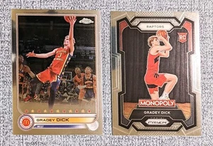 GRADEY DICK🔥 2023 Panini Monopoly (RC) Raptors #84, 2022 Topps McDonald's #16 - Picture 1 of 2