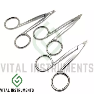 3 Pcs Crown & Collar Pedo Festooning Scissors 3.25" Straight Dental Instruments - Picture 1 of 1