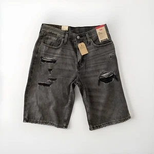 Levi's 469 Loose Gray Jean Denim Shorts Men's Size 30 Distressed 6506 - Picture 1 of 5