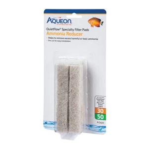 Aqueon QuietFlow Size 30/50 Specialty Filter Pads Ammonia Reducer 4 pack - Picture 1 of 3