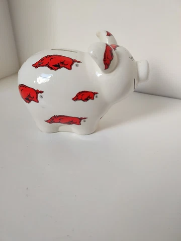 Arkansas Razorbacks Mascot Coin Bank Statue Figurine Rare Cover