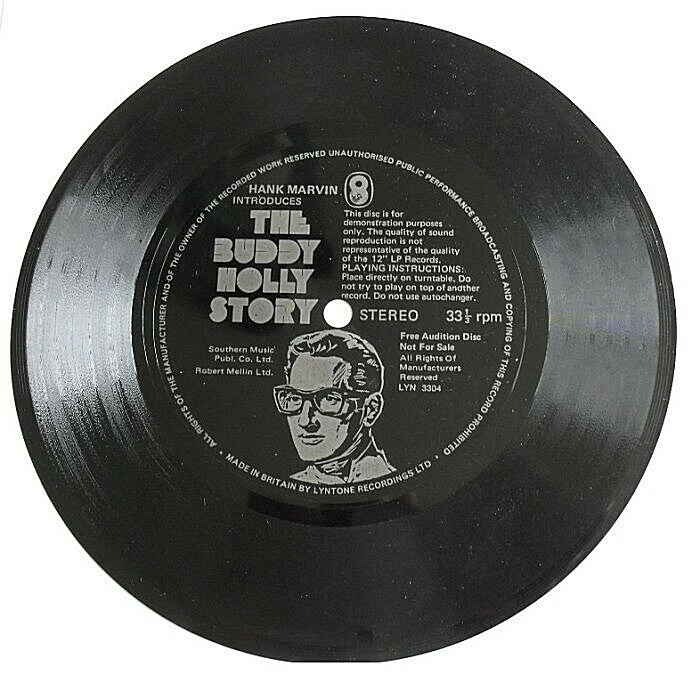Buddy Holly 7" FLEXI 45rpm Import Record Rock n Roll Pop Rockabilly - Image 1 of 4