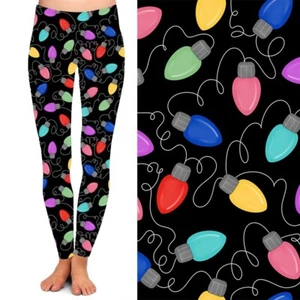 Christmas Lights Holiday Women's Leggings w/Pockets TC Plus Size 12-18 - Picture 1 of 2