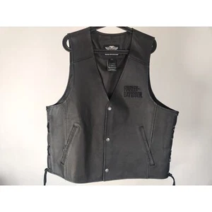 Chaleco de cuero Harley-Davidson XL para hombre - logotipo bordado, COMO NUEVO - Imagen 1 de 9