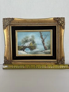 Vintage Öl auf Karton Gemälde gerahmt Landschaft Künstler Müller - Bild 1 von 5