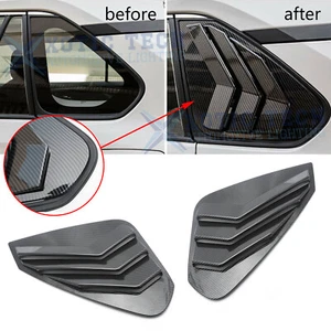 Carbon Fiber Look Rear Window Louver Vent Cover Trim For Toyota RAV4 2019-2025 - Picture 1 of 15