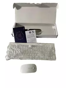 Topmate KM9000 Ultra Slim Wireless Keyboard and Mouse Combo (White/Silver) - Picture 1 of 5
