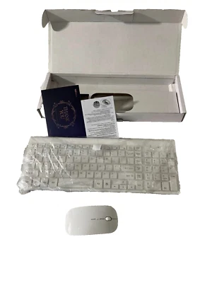 Topmate KM9000 Ultra Slim Wireless Keyboard and Mouse Combo (White/Silver) - Image 1 of 4