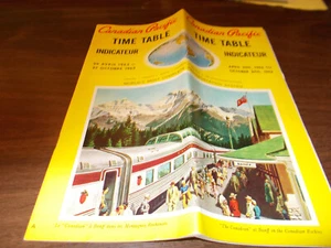 Tabla horaria de Canadian Pacific Railroad 1962/29 de abril-27 de octubre de 1962 - Imagen 1 de 2