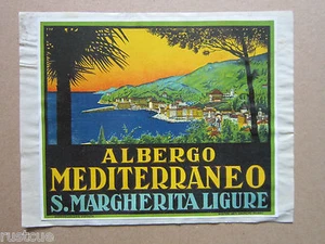 Reproduction Luggage Label Sticker - Albergo Mediterraneo - Picture 1 of 2