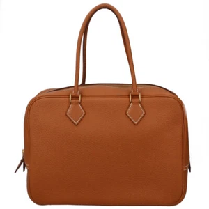 HERMES Purum 32 Fjord Handbag gold USED - Picture 1 of 9