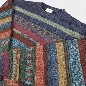 Marconi 3D Textured Knit Sweater Mens XL Multicolor Acrylic Wool Made in Italy - Picture 1 of 10