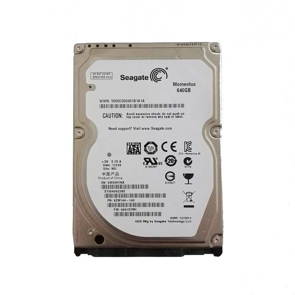 Seagate 640GB ST9640423AS 5400RPM 16MB SATA 2.5" Laptop HDD Hard Drive - Image 1 of 3