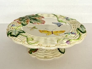 Fitz & Floyd Old World Rabbits Cake Stand w/ Butterflies – Beautiful! - Picture 1 of 10