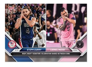2024 Topps Now MLS/Olympic Night, Night! Lionel Messi/Steph Curry #128 IN HAND - Picture 1 of 1