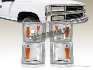 94-98 CHEVY FULL SIZE C/K Tahoe GMC Suburban Parking Corner Lights 4 Pieces New - Picture 1 of 3