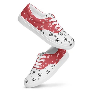 Ho Ho Ho Christmas Women’s lace-up canvas shoes - Picture 1 of 17