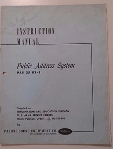 Original Manual PAS 25BT-A Public Address System - Picture 1 of 3
