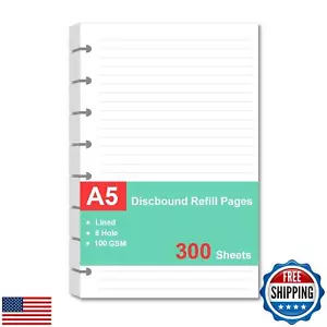 Junior Size Refills Paper, A5 Loose Leaf Paper for TUL Custom Note-Taking Sys - Picture 1 of 5