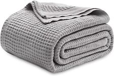 Bedsure 100% Cotton Blankets King Size for Bed - Waffle Weave Blankets for All S