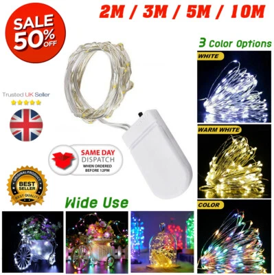 Fairy String Lights Micro Rice Copper Wire Xmas Light LED 2-10M Battery Operated - Image 1 of 4