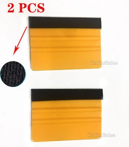 2PCS Gold Felt Edge Car Vinyl Wrap Window Install Tool Scraper Film Squeegee AB - Bild 1 von 5