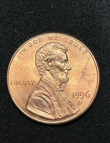 1996 D Lathe Rings Lincoln Cent Cover