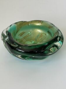 EXQUISITE ITALIAN ANTIQUE MODERN MURANO ART GLASS ASHTRAY OLD VINTAGE ITALY 1950