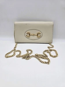 Gucci Horsebit 1955 Mystic White Leather Wallet On Chain Bag/Clutch - Bild 1 von 11
