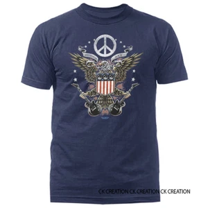 Camiseta patriótica Freedom Rock Music Eagle bandera de EE. UU. American Pride Patriot - Imagen 1 de 15