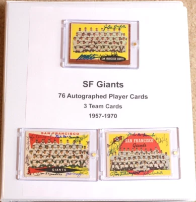 Huge Lot of 76 Signed Cards SF Giants VINTAGE AUTO'S TOPPS 1957-70 Team Cards - Image 1 of 4