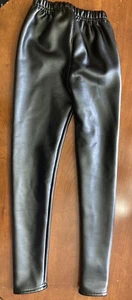 Girls Black Faux Leather Pants Size 6 - Picture 1 of 4