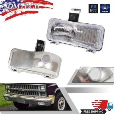 Fit For Silverado 1981/82 Chevy C10 GMC Front Turn Signal Park Lamps Lights Set  - Image 1 of 4