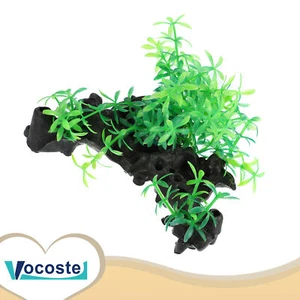 Piece of 1 Aquarium Fish Tank Resin Tree Trunk Ornament Green Black 6.10" Length - Picture 1 of 8