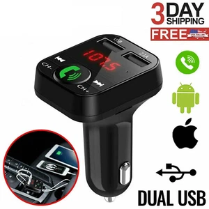 In Car Bluetooth FM Transmitter Radio MP3 Wireless Adapter Car Kit USB Charger 2 - Picture 1 of 10
