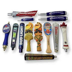 Beer Tap Handle Lot (13) 12 Tall / 1 Small Budweiser, Coors, Shock Top, Molson + - Foto 1 di 10