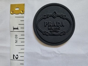 PRADA Milano PVC RUBBER DESIGNER LOGO 3D PATCH...EXTREMELY RARE - Picture 1 of 2